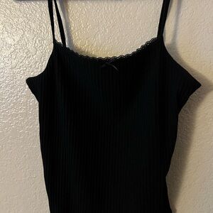 Divided Black Camisole Top
